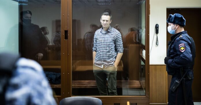 Aleksei Navalni a la sala de tribunals de Moscou el 20 de febrer de 2021 Evgeny Feldman Wikipedia