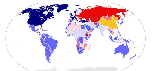 Durant la Guerra Freda, Estats Units i la URSS es van convertir en els països més poderosos del món. Cadascun va formar el seu propi bàndol amb governs de països afins a la seva ideologia. (Wikipedia)
