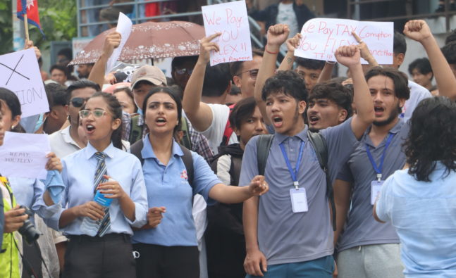 Protesta de la Generació Z contra el govern del Nepal el setembre de 2025. (हिमाल सुवेदी / Wikimedia Commons)