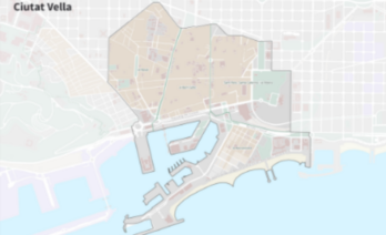 Mapa del districte de Ciutat Vella i els seus barris(font: Ajuntament de Barcelona)