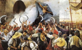 L’obra El Corpus de Sang, pintada per l’artista Antoni Estruch i Bros, representa la revolta dels segadors contra les autoritats reials l’any 1640, durant la Guerra dels Segadors.